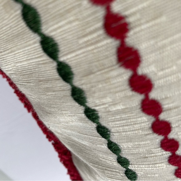 Holiday 2 Decorative Throw Pillows Reindeer Christmas Tree Down Filled Red Green - Picture 5 of 7